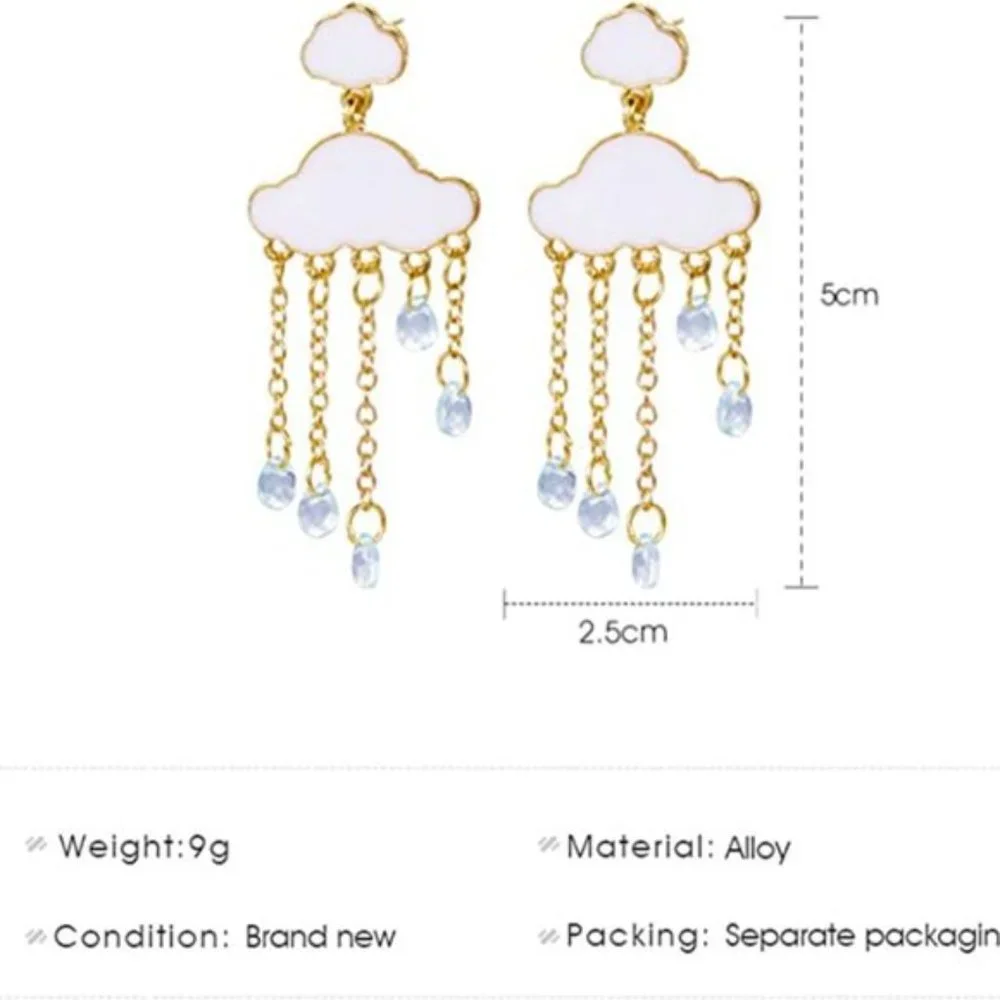 Cloud Drop Gold Earrings - Picture 5 of 7